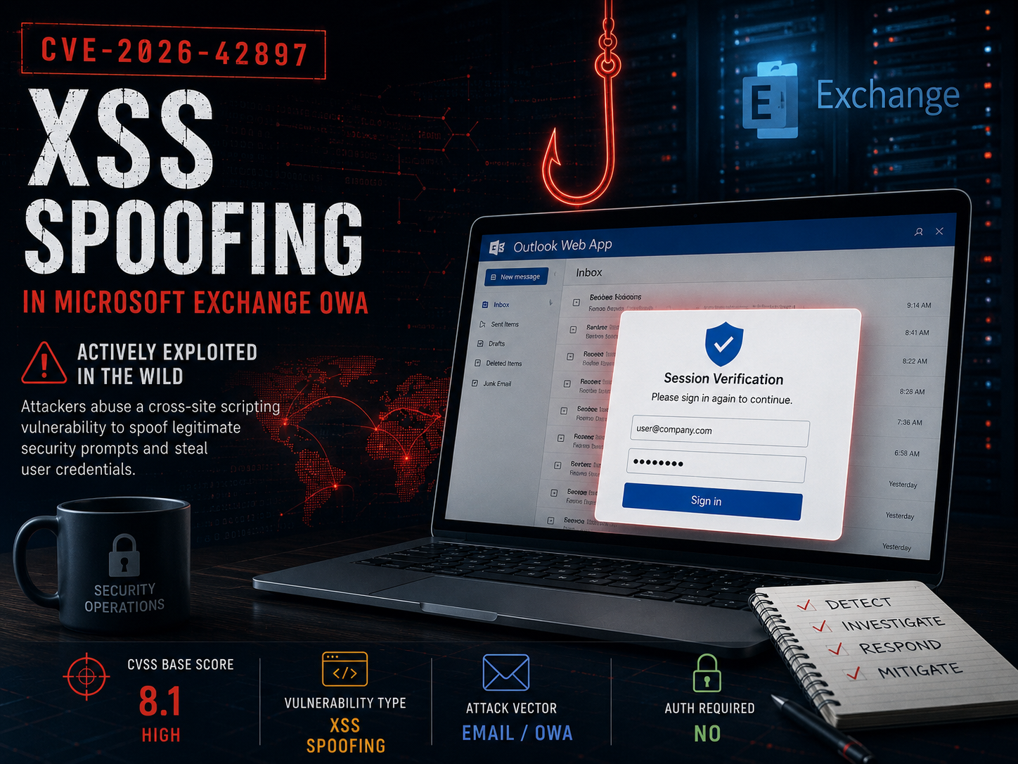Featured image of post Deep Dive: CVE-2026-42897 – Spoofing Vulnerability in Microsoft Exchange OWA